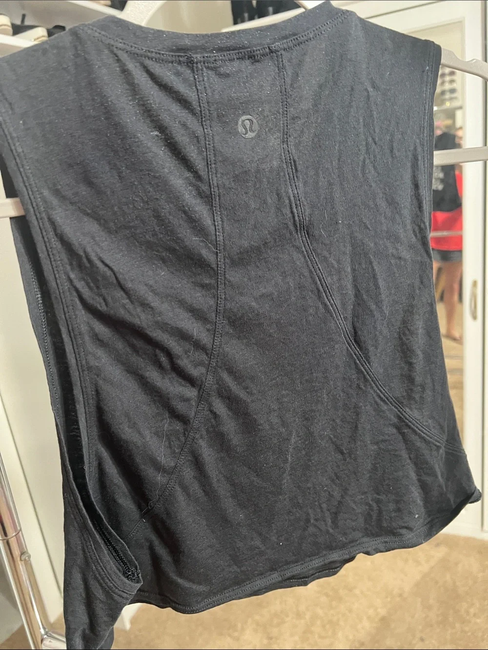 lululemon athletica Black Muscle Tee with White Logo